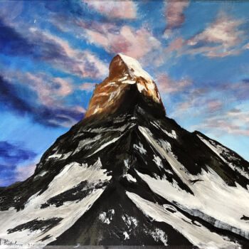 Peinture intitulée "Matterhorn" par Anastasia Panfilova, Œuvre d'art originale, Acrylique Monté sur Panneau de bois