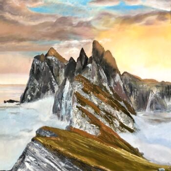 Картина под названием "Dolomites" - Anastasia Panfilova, Подлинное произведение искусства, Акрил Установлен на Деревянная па…