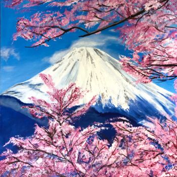 Peinture intitulée "Fuji" par Anastasia Panfilova, Œuvre d'art originale, Acrylique Monté sur Panneau de bois