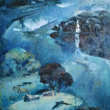 Peinture intitulée "Спокойная река , го…" par Svoboda, Œuvre d'art originale, Huile