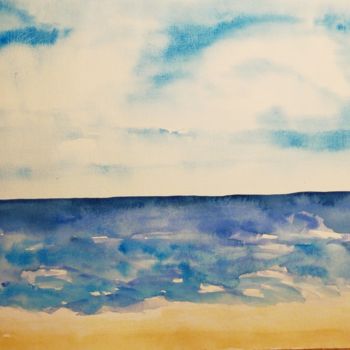 Malerei mit dem Titel "Am Strand" von Anastasia_art, Original-Kunstwerk, Aquarell