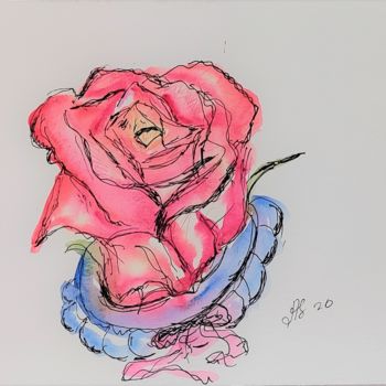 Malerei mit dem Titel "Rose" von Anastasia_art, Original-Kunstwerk, Aquarell