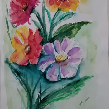 Malerei mit dem Titel "Flowers, Blumen, Aq…" von Anastasia_art, Original-Kunstwerk, Aquarell