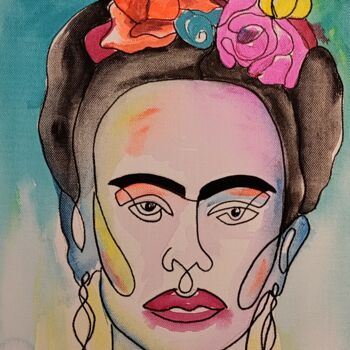 Картина под названием "Frida" - Anastasia_art, Подлинное произведение искусства, Акрил