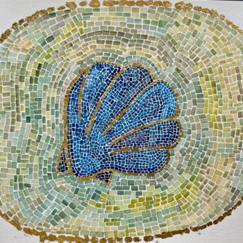 "Mosaic golden seash…" başlıklı Tablo Anastasia Tokdemir tarafından, Orijinal sanat, Suluboya