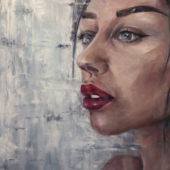 Картина под названием "Portrait of a girl…" - Анастасия Юрзинова, Подлинное произведение искусства, Масло