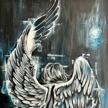 Картина под названием "Celestial Messenger" - Anastasia Valter, Подлинное произведение искусства, Масло Установлен на Деревя…