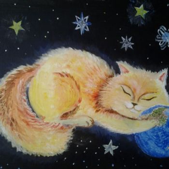 绘画 标题为“Universalcat” 由Anastasia Valuiskaya, 原创艺术品, 丙烯