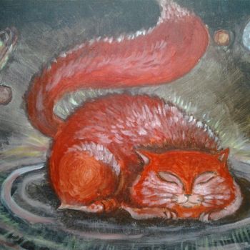 Schilderij getiteld "Universal cat3" door Anastasia Valuiskaya, Origineel Kunstwerk, Acryl