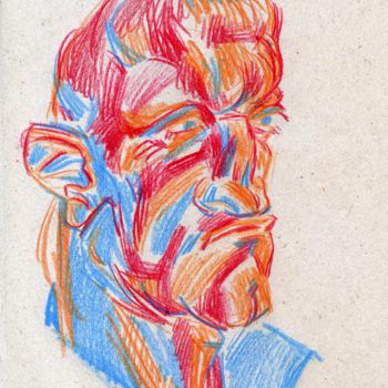 图画 标题为“Man with broken nose” 由Anastasia Vrubel, 原创艺术品, 铅笔