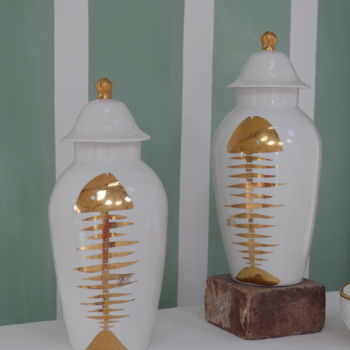 Design titled "Paire de vases "les…" by Anastasia Maymou, Original Artwork, Table art