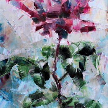 Картина под названием "Роза под призмой вз…" - Анастасия Петренко, Подлинное произведение искусства, Масло