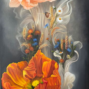 Malarstwo zatytułowany „Soul of Ukraine” autorstwa Anastasiia Alekhina, Oryginalna praca, Olej Zamontowany na Drewniana rama…