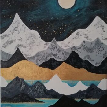 "Montagnes/Mountains" başlıklı Tablo Anastasiia Beliaeva tarafından, Orijinal sanat, Akrilik