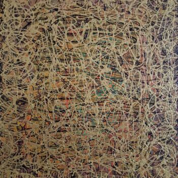 Peinture intitulée "The Golden Web" par Anastasiia Doro, Œuvre d'art originale, Acrylique Monté sur Châssis en bois