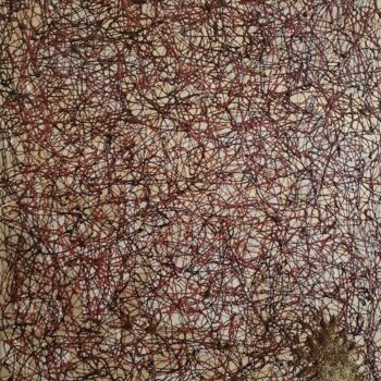 Картина под названием "Toile en chocolat" - Anastasiia Doro, Подлинное произведение искусства, Акрил Установлен на Деревянна…