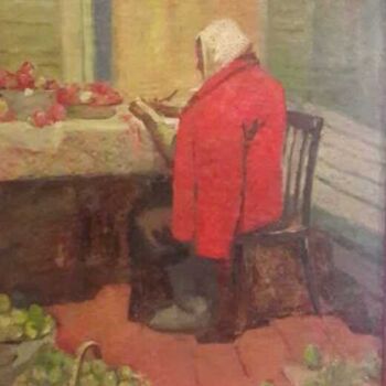 Peinture intitulée "Урожай яблок. Россия" par Anastasiia Goreva, Œuvre d'art originale, Huile