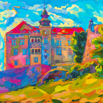 Картина под названием "Castle Pieskowa Ska…" - Anastasiia Kurkova, Подлинное произведение искусства, Масло