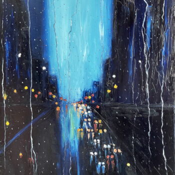 Peinture intitulée "URING THE RAIN" par Anastasiia Novitskaya, Œuvre d'art originale, Huile