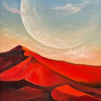 Painting titled "Dune" by Anastasiia Novitskaya, Original Artwork, Oil Mounted on Wood Panel