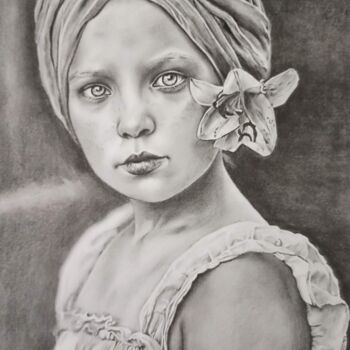 Dessin intitulée "Innocence" par Anastasiia Poberezhets, Œuvre d'art originale, Crayon