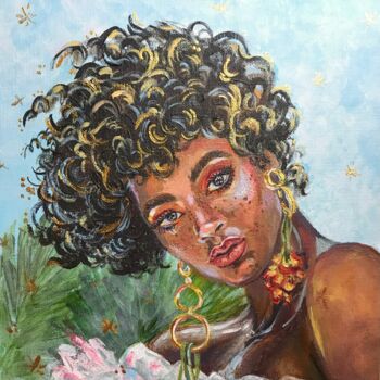 Malarstwo zatytułowany „Flower magic” autorstwa Anastasiia Ulle, Oryginalna praca, Akryl