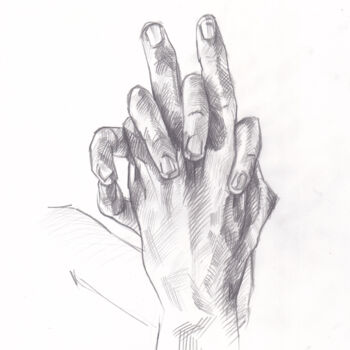Tekening getiteld "'Hand №4'" door Anastasija Terskiha, Origineel Kunstwerk, Grafiet