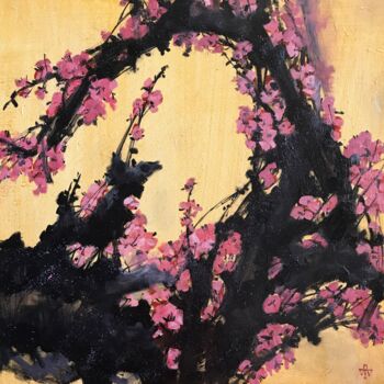 "Sakura" başlıklı Tablo Anastasija Terskiha tarafından, Orijinal sanat, Petrol Ahşap Sedye çerçevesi üzerine monte edilmiş
