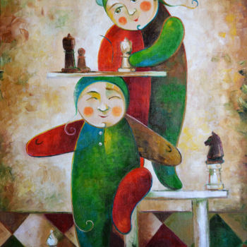 Painting titled "Исходная позиция" by Anastasiya Balysh, Original Artwork, Oil
