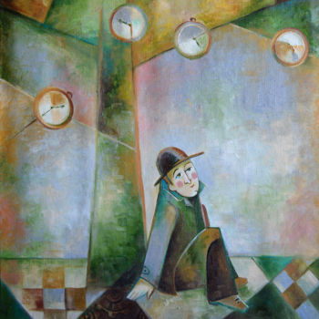 Painting titled "Отложенный цейтнот" by Anastasiya Balysh, Original Artwork, Oil