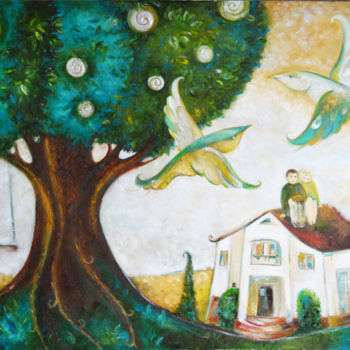 Painting titled "Вечерняя любовь" by Anastasiya Balysh, Original Artwork