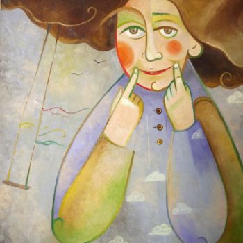 Картина под названием "Улыбочку!" - Anastasiya Balysh, Подлинное произведение искусства, Масло