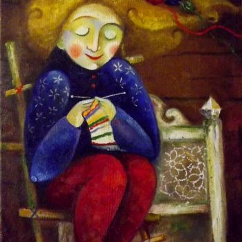 Malarstwo zatytułowany „Бабушкины промыслы” autorstwa Anastasiya Balysh, Oryginalna praca, Olej