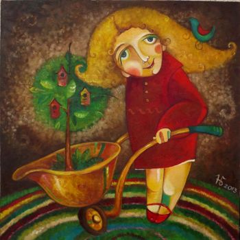 「Птичкин урожай」というタイトルの絵画 Anastasiya Balyshによって, オリジナルのアートワーク, オイル