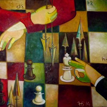 Картина под названием "Цунгцванг" - Anastasiya Balysh, Подлинное произведение искусства, Масло