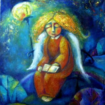 Pintura intitulada "Желтый ангел" por Anastasiya Balysh, Obras de arte originais, Óleo