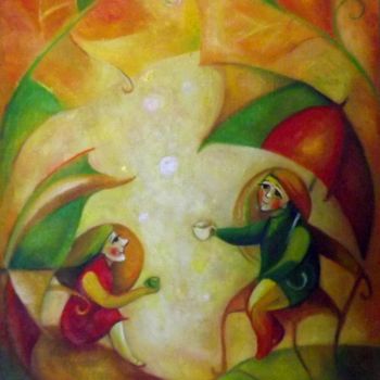 Картина под названием "Загадай росу на ужин" - Anastasiya Balysh, Подлинное произведение искусства, Масло
