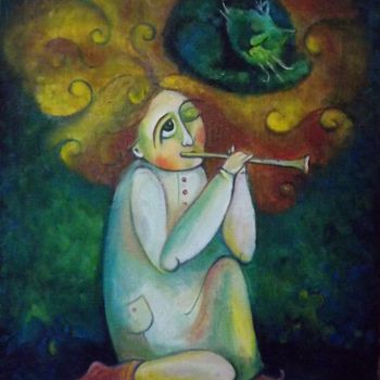 Pintura intitulada "Играй для изумрудно…" por Anastasiya Balysh, Obras de arte originais, Óleo