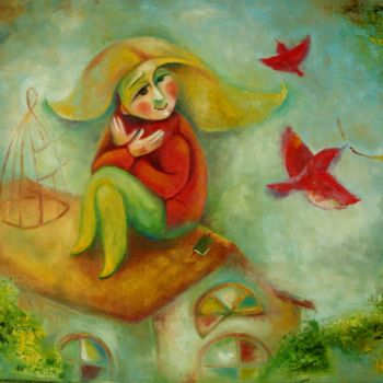 Картина под названием "Научиться летать" - Anastasiya Balysh, Подлинное произведение искусства