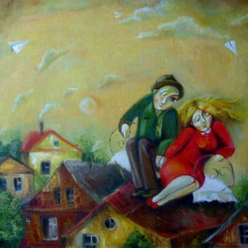 Картина под названием "Поза номер один" - Anastasiya Balysh, Подлинное произведение искусства, Масло