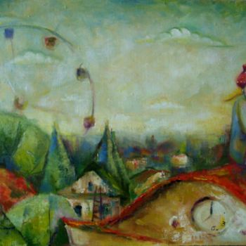 Schilderij getiteld "с видом на небо" door Anastasiya Balysh, Origineel Kunstwerk, Olie
