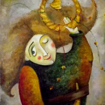 Картина под названием "Соломенный заговор" - Anastasiya Balysh, Подлинное произведение искусства, Масло