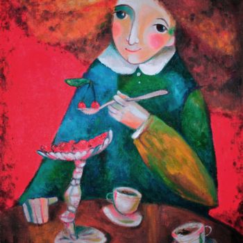 Картина под названием "Черри" - Anastasiya Balysh, Подлинное произведение искусства, Масло