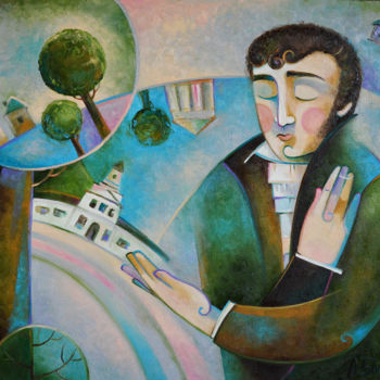 「Залесскi раманс」というタイトルの絵画 Anastasiya Balyshによって, オリジナルのアートワーク, オイル