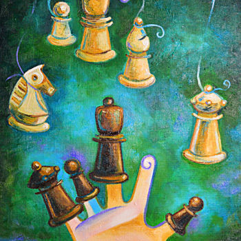 Schilderij getiteld "Игра для двух актер…" door Anastasiya Balysh, Origineel Kunstwerk, Olie