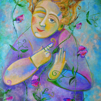 Картина под названием "Очень душистый горо…" - Anastasiya Balysh, Подлинное произведение искусства, Масло