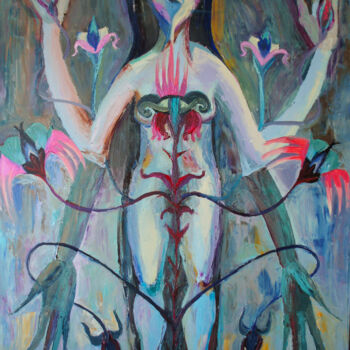 Schilderij getiteld "The Goddess" door Nasyla, Origineel Kunstwerk, Olie
