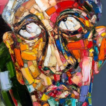 Painting titled "Portrait of a man" by Anastasiya Kimachenko, Original Artwork, Oil