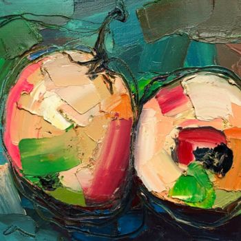 Peinture intitulée "Apples" par Anastasiya Kimachenko, Œuvre d'art originale, Huile