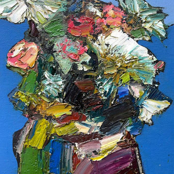 Painting titled "Summer flowers" by Anastasiya Kimachenko, Original Artwork, Oil